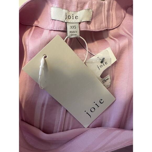 Joie Pink Cadmar Satin Button Long Sleeves Blouse size XXS - Picture 3 of 12